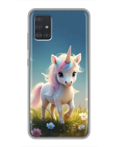 Чехол для Samsung Galaxy A51 (A515) с картинкой «Единорог на поляне»