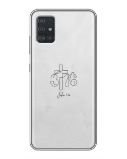 Чехол для Samsung Galaxy A51 (A515) с картинкой «Иоанна 3:16 Крест»