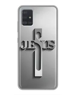 Чехол для Samsung Galaxy A51 (A515) с картинкой «Металлический крест Jesus»
