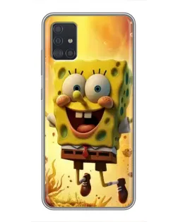 Чехол для Samsung Galaxy A51 (A515) с картинкой «Губка Боб прыгает»