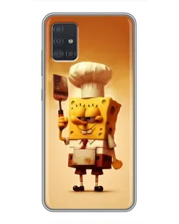 Чехол для Samsung Galaxy A51 (A515) с картинкой «Губка Боб повар»