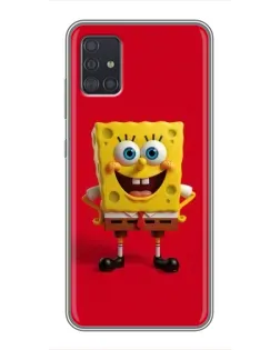 Чехол для Samsung Galaxy A51 (A515) с картинкой «Спанч Боб на красном»