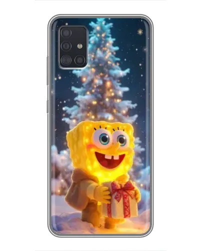 Чехол для Samsung Galaxy A51 (A515) с картинкой «Рождественский Спанч Боб»
