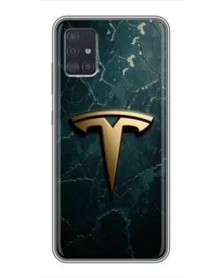 Чехол для Samsung Galaxy A51 (A515) с картинкой «Мраморная Tesla Gold»