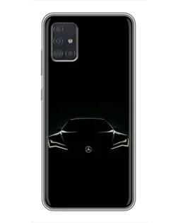 Чехол для Samsung Galaxy A51 (A515) с картинкой «Mercedes — силуэт авто»