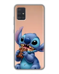 Чехол для Samsung Galaxy A51 (A515) с картинкой «Стич ест шоколад»