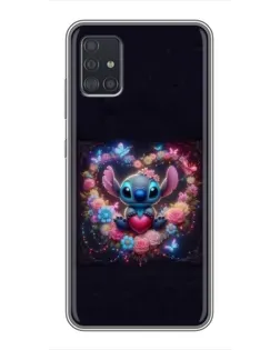 Чехол для Samsung Galaxy A51 (A515) с картинкой «Stitch в цветах»