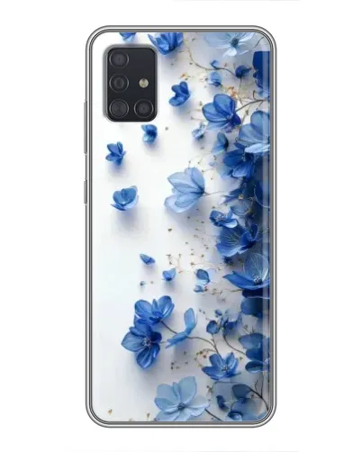 Чехол для Samsung Galaxy A51 (A515) с картинкой «Голубой цветочный каскад»
