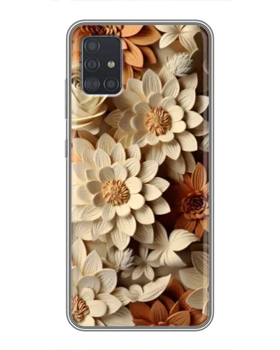 Чехол для Samsung Galaxy A51 (A515) с картинкой «Бежевый флористический декор»