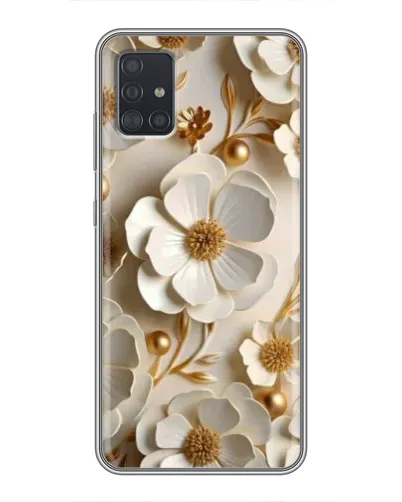 Чехол для Samsung Galaxy A51 (A515) с картинкой «Белие бумажние  цвети»