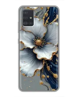 Чехол для Samsung Galaxy A51 (A515) с картинкой «Белый цветок и золотой флюид»
