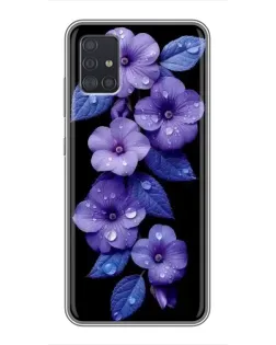 Чехол для Samsung Galaxy A51 (A515) с картинкой «Фиолетовые цветы с росою»