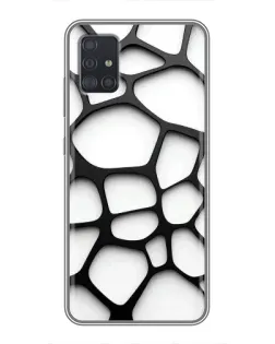 Чехол для Samsung Galaxy A51 (A515) с картинкой «Белая объемная сетка»