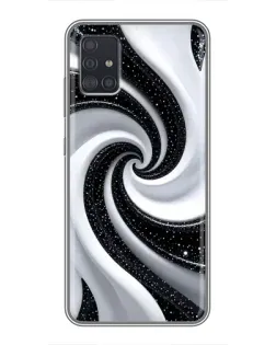 Чехол для Samsung Galaxy A51 (A515) с картинкой «Черно-белая спираль»