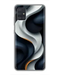 Чехол для Samsung Galaxy A51 (A515) с картинкой «Объемные черно-белые ленты»