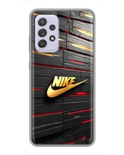Чехол для Samsung Galaxy A52 5G (A526) с картинкой «Золотой Nike на металле»
