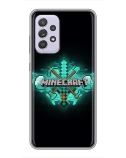 Чехол для Samsung Galaxy A52 5G (A526) с картинкой «Minecraft Diamond лого»