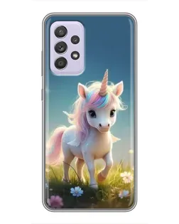 Чехол для Samsung Galaxy A52 5G (A526) с картинкой «Единорог на поляне»