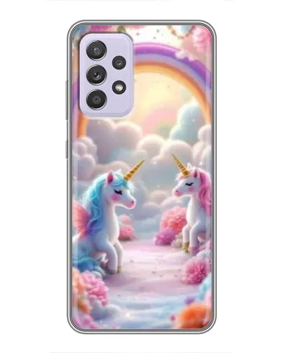 Чехол для Samsung Galaxy A52 5G (A526) с картинкой «Радуга и единороги»