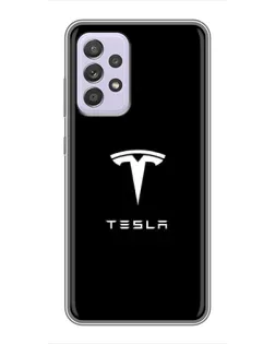 Чехол для Samsung Galaxy A52 5G (A526) с картинкой «Tesla White Logo» Чехол для Samsung Galaxy A52 5G (A526) с картинкой «Tesla White Logo»