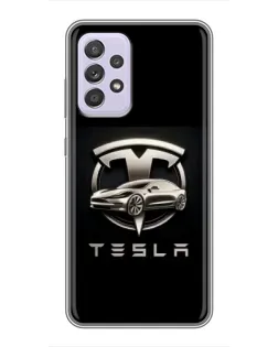 Чехол для Samsung Galaxy A52 5G (A526) с картинкой «Tesla — серебристое авто» Чехол для Samsung Galaxy A52 5G (A526) с картинкой «Tesla — серебристое авто»