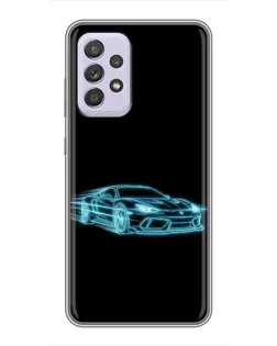 Чехол для Samsung Galaxy A52 5G (A526) с картинкой «Неоновый контур Lamborghini»