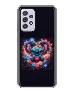 Чехол для Samsung Galaxy A52 5G (A526) с картинкой «Stitch в цветах»
