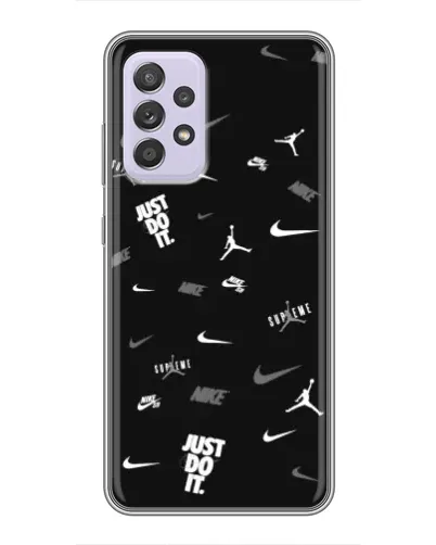 Чехол для Samsung Galaxy A52 с картинкой «Nike Black Pattern»