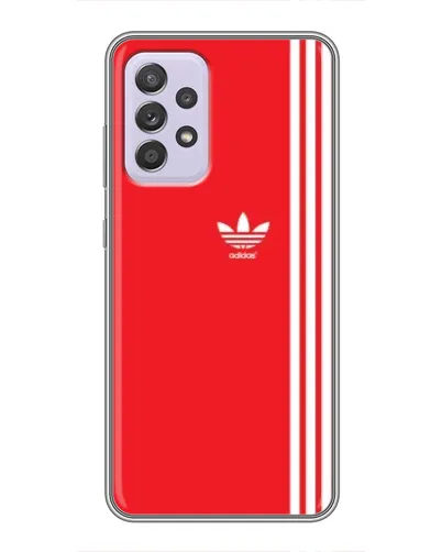 Чехол для Samsung Galaxy A52 с картинкой «Красный минимализм Adidas»