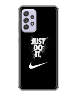 Чехол для Samsung Galaxy A52 с картинкой «Текстовый принт Nike»