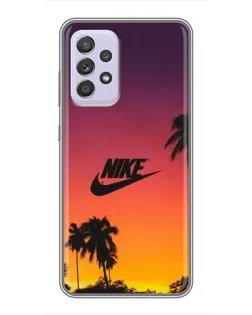 Чехол для Samsung Galaxy A52 с картинкой «Nike на закате солнца»