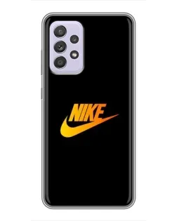 Чехол для Samsung Galaxy A52 с картинкой «Золотой логотип Nike»