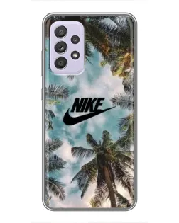 Чехол для Samsung Galaxy A52 с картинкой «Тропический принт Nike»