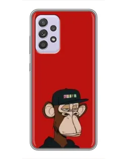 Чехол для Samsung Galaxy A52 с картинкой «Bored Ape — красный фон»