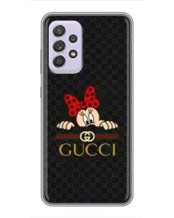 Чехол для Samsung Galaxy A52 с картинкой «Минни Маус Gucci — черный»