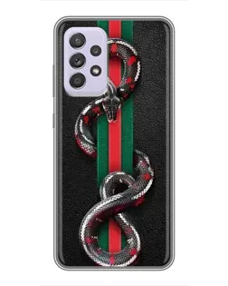 Чехол для Samsung Galaxy A52 с картинкой «Gucci — змея на полосе» Чехол для Samsung Galaxy A52 с картинкой «Gucci — змея на полосе»