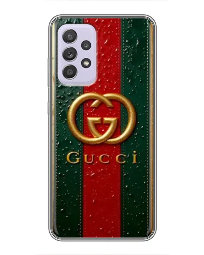 Чехол для Samsung Galaxy A52 с картинкой «Gucci — фирменная полоса и золото» Чехол для Samsung Galaxy A52 с картинкой «Gucci — фирменная полоса и золото»