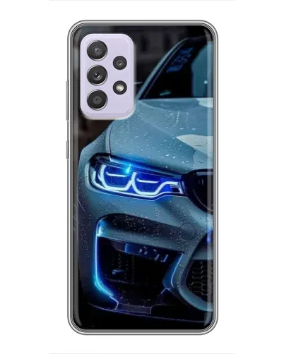 Чехол для Samsung Galaxy A52 с картинкой «Взгляд BMW с синими фарами»