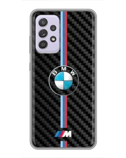 Чехол для Samsung Galaxy A52 с картинкой «Эмблема BMW и карбон»