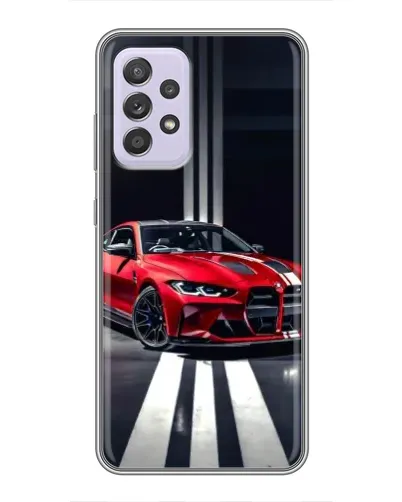 Чехол для Samsung Galaxy A52 с картинкой «Красная BMW на дороге»