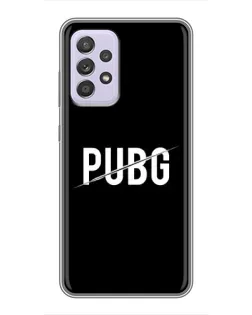 Чехол для Samsung Galaxy A52 с картинкой «PUBG — белый логотип»