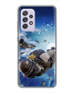 Чехол для Samsung Galaxy A52 с картинкой «Десант PUBG — прыжок»