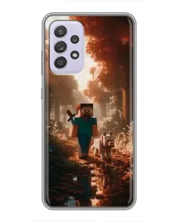 Чехол для Samsung Galaxy A52 с картинкой «Стив в лесу» Чехол для Samsung Galaxy A52 с картинкой «Стив в лесу»