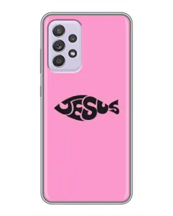 Чехол для Samsung Galaxy A52 с картинкой «Розовый символ  Jesus»