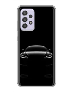Чехол для Samsung Galaxy A52 с картинкой «Силуэт Tesla Night»