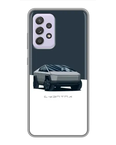 Чехол для Samsung Galaxy A52 с картинкой «Серебристый Cybertruck Tesla»