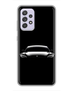 Чехол для Samsung Galaxy A52 с картинкой «Фары Tesla Night»