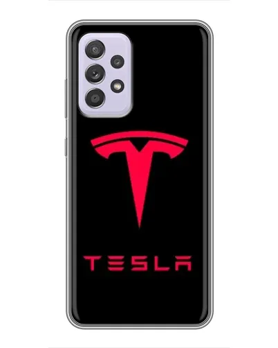 Чехол для Samsung Galaxy A52 с картинкой «Tesla Red Logo»