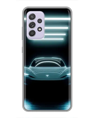 Чехол для Samsung Galaxy A52 с картинкой «Tesla в неоне»