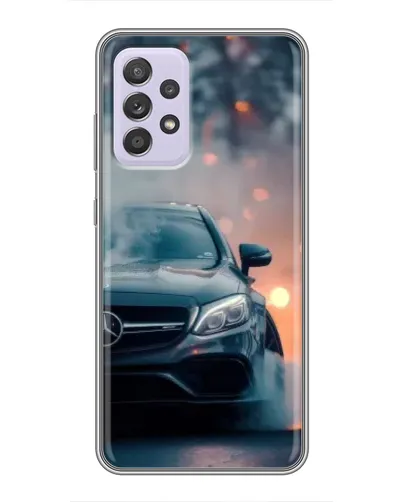 Чехол для Samsung Galaxy A52 с картинкой «Mercedes — ночной город»